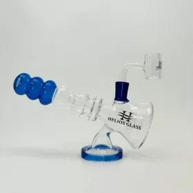 Helios - Glass Waterpipe - With Rim Color - 7 Inches Beaker - (Mouthpiece Round)