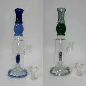 Waterpipe 12-inch With Colored Mouthpiece and Donut And Shower Head