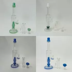 Waterpipe - 12 Inches - Straight With ASH Catcher and Showerhead Perc - RH-156