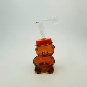 Waterpipe 6 Inches - Oil Burner With Bear Design - Assorted Colors