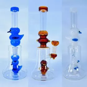 Waterpipe With Double Duckie Perc - 10 Inch - WPAG126