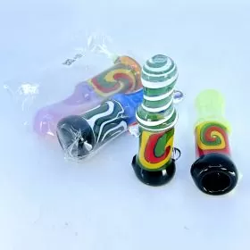 Wigwag Chillum With Color Slime - 3 Inch - Assorted Colors - 4 Cunts Per Pack - MSC1