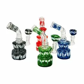 Helios Glass Waterpipe - 6 Inch - Raked with Bent Neck - WPTG94