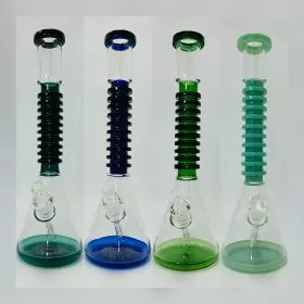 WPVC166 - 18 Inch Waterpipe - Beaker With Colors Rings