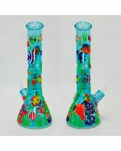 14-Inch Ocean 3D Beaker Waterpipe with 8-Arm Tree Perc