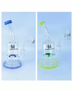 Helios - Glass Waterpipe 7 Inch - Bent Neck With Star Perc