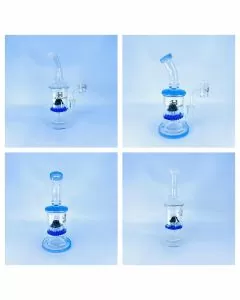 Helios - Glass Waterpipe - 7 Inch - Bent Neck With Cone Perc