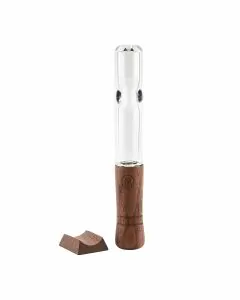 Marley Natural Steamroller - 6.5" In Size - Natural Wood And Glass