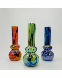8 Inches Soft Glass Waterpipe - Assorted Color-GR-Y-24