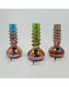 8 Inches - Soft Glass Waterpipe - GR-Y-36 - Assorted Color