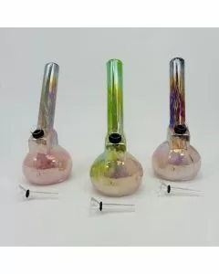 9 Inches - Soft Glass Waterpipe - Assorted Colors (GR-Y-42)
