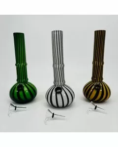 9 Inches - Soft Glass Waterpipe - GR-Y-44 - Assorted Color