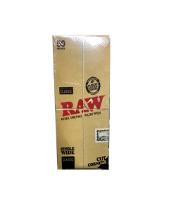 Raw Classic Natural Unrefined Rolling Papers With Cut Corners - Regular - Special Edition -50 leaves per pack, Pack of 50