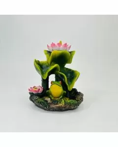 Frog and Lily - Backflow Incense Burner - With 3 Cones