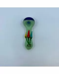  4.5 Inches - Handpipe With Chili and Slime Color Head 