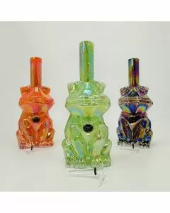 Soft Glass Frog Waterpipe - 10 Inches - Assorted Colors - GR-Y-53