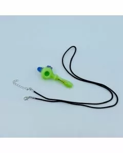 Aleaf  - Slime Dotted Pendant Spoon Mini - 2.75 Inches - ALHP2048 - Green