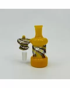  Ash Catcher - 90° Degree Angle with 14mm to 14mm Male Joint - Twisting Colors