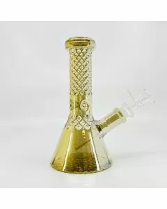  Waterpipe 7" Inch Beaker - Gold