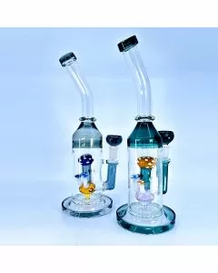 Bent Neck Waterpipe With Mushrooms Perc - 12 Inch - WPAG93