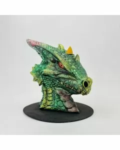 Big Green Dragon Bust - Backflow - Incense Burner