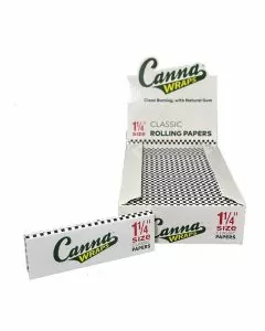 CANNA WRAPS ULTRA THIN PAPERS - 1 1/4 SIZE - 25 PIECES PER BOX - CLASSIC
