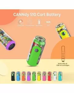 Canndy - Tiny Cute - 510 Cart Battery - Assorted Designs and Assorted Color