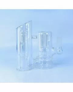 CHAC075-1 - Clear Ash Catcher 14 Male - 14 Female - 45 Degree With Double Perc