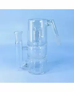 CHAC075 - Clear Ash Catcher 14 Male - 14 Female - 45 Degree With Double Perc