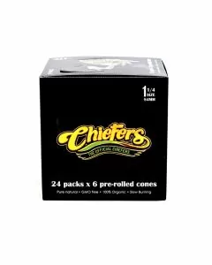 CHIEFERS - 84MM PRE-ROLLED CONES - 6 CONES PER PACK - 24 PACKS PER BOX  