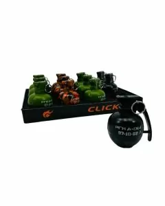 Clickit Lighter - Grenade Flame - 12 Counts Per Display GH-10817