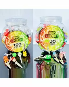 Clip Buddies Character Silicone Tip Roach - Assorted Designs - 100 Pieces Per Jar - PLCLIP