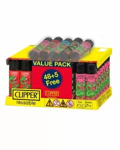 Clipper Lighter - 48 Counts Per Display - With 5 Extras - Assorted Designs