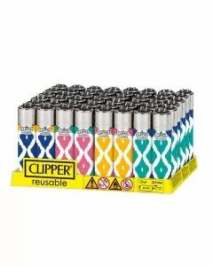 Clipper Lighter - Reusable - 48 Pieces Per Display - Ikat - Assorted Designs