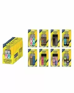 Clipper Lighter - 2 Lighters Per Blister Pack (CP11R) - 8 Packs Per Display (Assorted Designs)