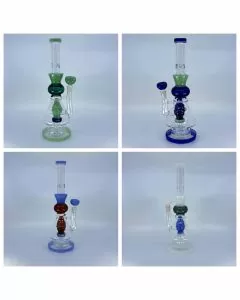 Color Rim Waterpipe With Hive Showerhead Prec - 12 Inch - WPAG147