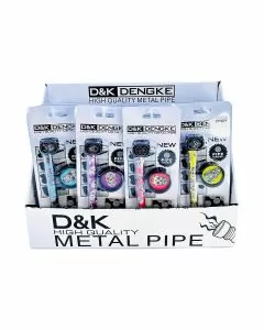 D and K Dengke - 4 Inch Metal Pipe - With Grinder and Screen - Skull Design - 20 Counts Per Display - DK8818EA