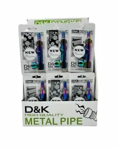 D and K Dengke - 3-inches Zinc Pipe Rainbow With Screen - Rocket Design - 24 Counts Per Display (DK8836)