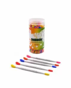 Metal Dabber With Colored Silicone Tip - 50 Counts Per Jar - Silver