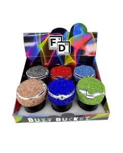 Butt Bucket Diamond Top Car Ashtray With Led Light - Assorted Colors - FDX5001-C