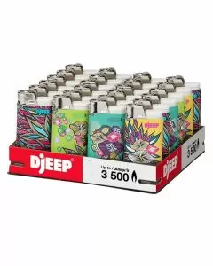 Djeep Wild Flower Lighter - 24 Counts Per Display 