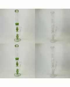 Dual Chamber Waterpipe - With Matrix Perc - 18 Inches  