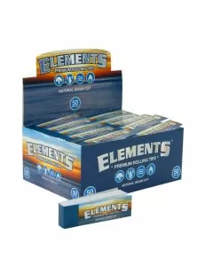 Elements - Premium Rolling Tips Natural Grain - 50 Packs Per Box 