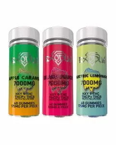 Exodus Live Resin - Delta 8 + Hydroxy 9 + THC-B + THC-P - 7000 mg Gummies - 40 Counts Per Jar