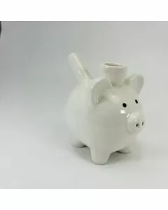 Fashioncraft - White Piggy Ceramic Pipe (88091)