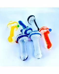 Fritted Color Spoon Handpipe - 4 Inch - Glow In The Dark - Assorted Colors - Price Per Piece - HPSO1