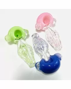 HANDPIPE 4" INCH - FUMED WITH DOT HEAD - ASSORTED DESIGN