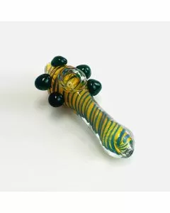 Handpipe - 4 Inches - Gold Fume With Dots Head - 120 Grams