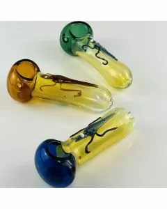 HANDPIPE 5" INCH - FUMED WITH INSECT DESIGN - ASSORTED