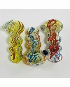 HANDPIPE 4" INCH - 150GM FUMED SWIRL COLORED - ASSORTED